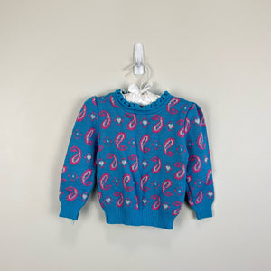 Vintage Winnie the Pooh Blue Pink Sweater 2T USA