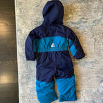 Load image into Gallery viewer, L.L. Bean Kids Navy &amp; Teal Snow Suit 2T
