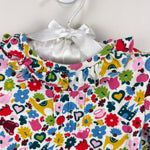 Load image into Gallery viewer, Mini Boden Long Sleeve Ruffle Blouse Top Floral Toy Print 3-6 Months

