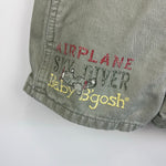 Load image into Gallery viewer, Vintage OshKosh B'gosh Olive Green Khaki Airplane Shortalls 18 Months
