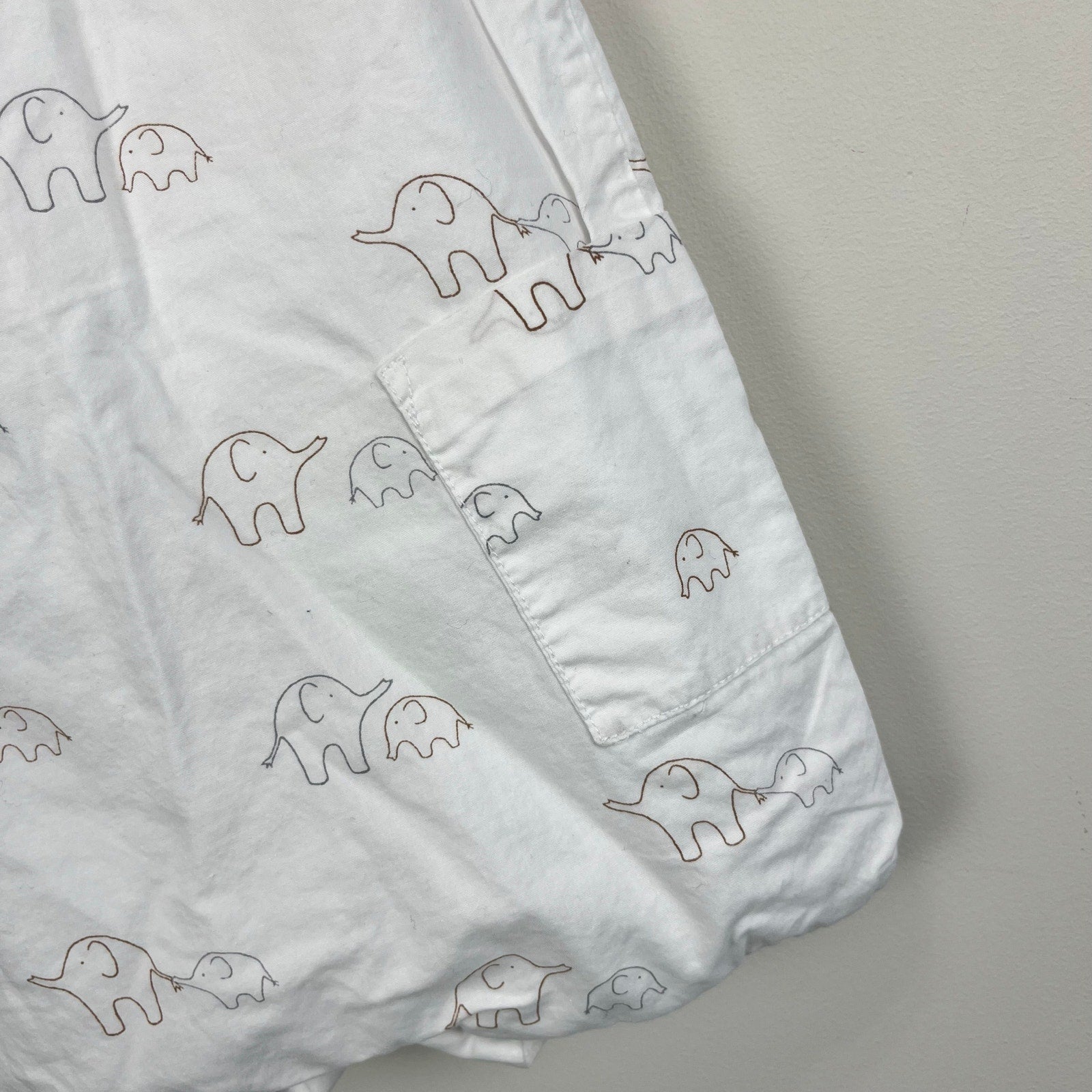 Jacadi Paris White Elephant Shortall Romper 3 Months