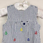 Load image into Gallery viewer, Little Me Baby Boys Anchor Seersucker Sunsuit 3 Months
