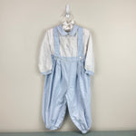 Load image into Gallery viewer, Vintage Rosey Kids Embroidered Blue White Outfit 24 Months

