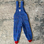 Load image into Gallery viewer, Vintage OshKosh B&#39;gosh Blue Embroidered Shapes Overalls 4T USA
