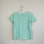 Load image into Gallery viewer, Mini Boden Green Stripe Bunny Sequin Tee Shirt 7-8
