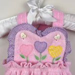 Load image into Gallery viewer, Vintage A Tiny Tots Original Pink Terry Sunsuit Flower Romper Baby Girl
