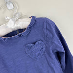 Load image into Gallery viewer, Mini Boden Long Sleeve Heart Pocket Top Soft Starboard Blue 5-6
