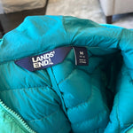 Load image into Gallery viewer, Lands' End Kids Down Insulated Hooded Jacket Aqua M 10-12
