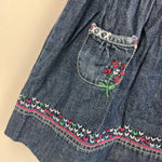Load image into Gallery viewer, Y2K Vintage Gap Embroidered Flower Heart Denim Jumper Dress 3-6 Months
