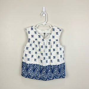 Gap Kids Blue & White Floral Tank Top Medium (8)