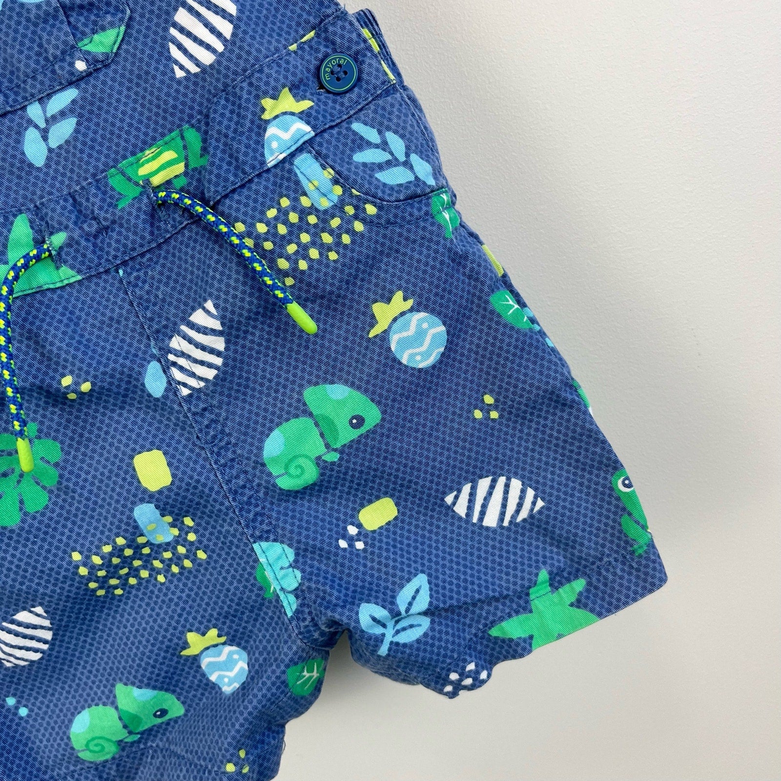 Mayoral Baby Printed Blue Shortalls 6-9 Months