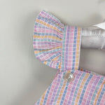 Load image into Gallery viewer, Vintage A Tiny Tots Original Pastel Plaid Ruffle Sunsuit Romper 12 Months
