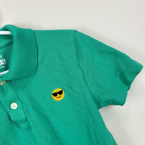 Crewcuts Everyday Critter Polo Shirt Green Smiley 6-7