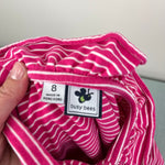Load image into Gallery viewer, Busy Bees Eliza Ruffle Polo Pink Stripes 8
