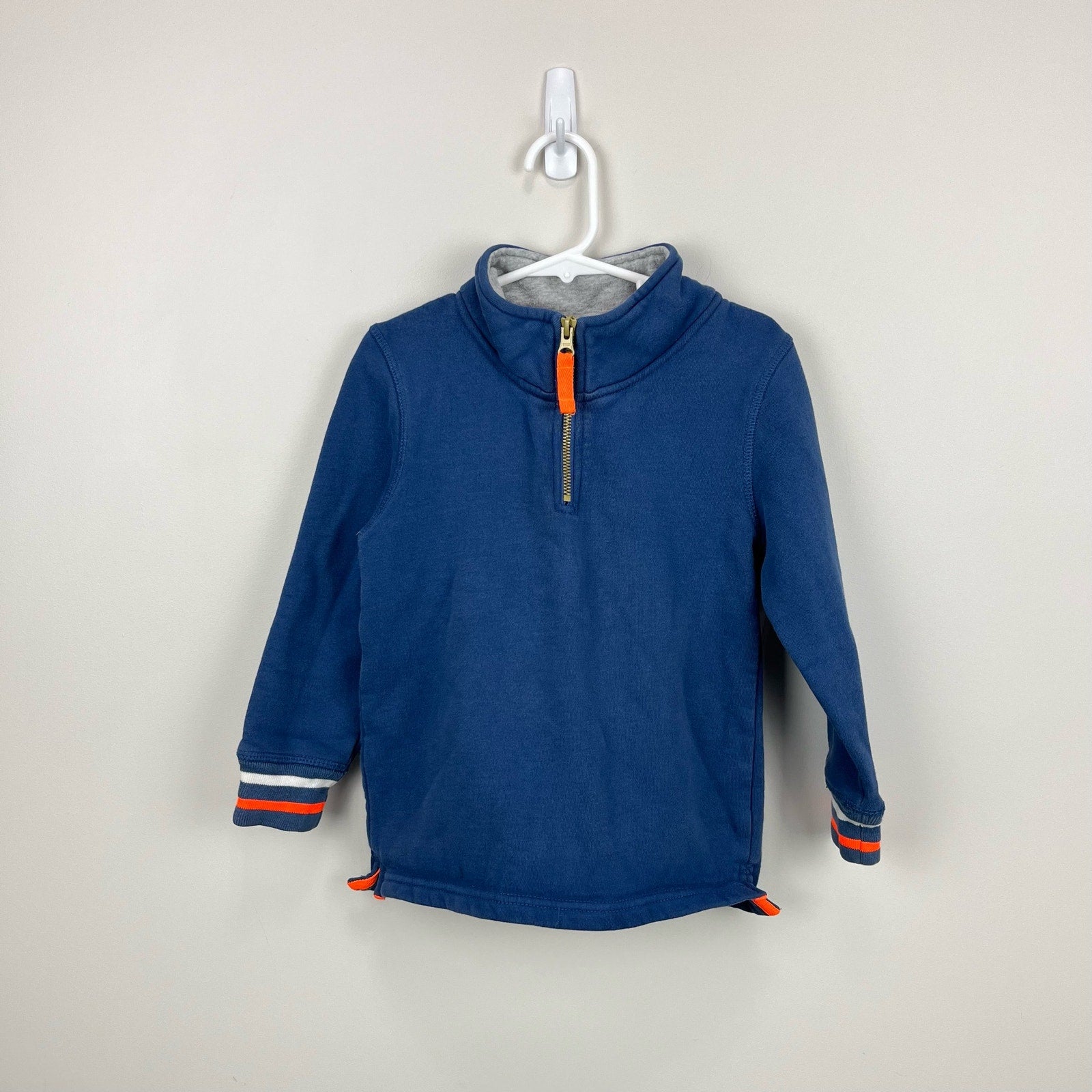 Mini Boden Quarter Zip Blue Sweatshirt 5-6