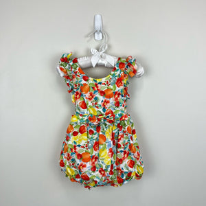 Luli & Me Ruffle Fruit Sun Suit Romper 18 Months