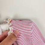 Load image into Gallery viewer, Mini Boden Pink Striped Ruffle Top 7-8
