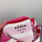 Load image into Gallery viewer, Mini Boden Short-Sleeved Fun Jersey Dress Poppy Red/Pink Stripe 2-3
