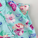 Load image into Gallery viewer, Vintage OshKosh B'gosh Green Floral Ballet Co Bunny Ruffle Overalls 3-6 Months USA
