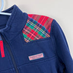 Load image into Gallery viewer, Vineyard Vines Girls Navy Blue Festive Plaid Shep Shirt S 7-8
