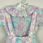 Load image into Gallery viewer, Vintage Broadway Kids Pastel Floral Ruffle Shirt &amp; Suspenders Set 18 Months
