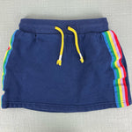 Load image into Gallery viewer, Mini Boden Cozy Navy Blue Rainbow Skirt 5-6
