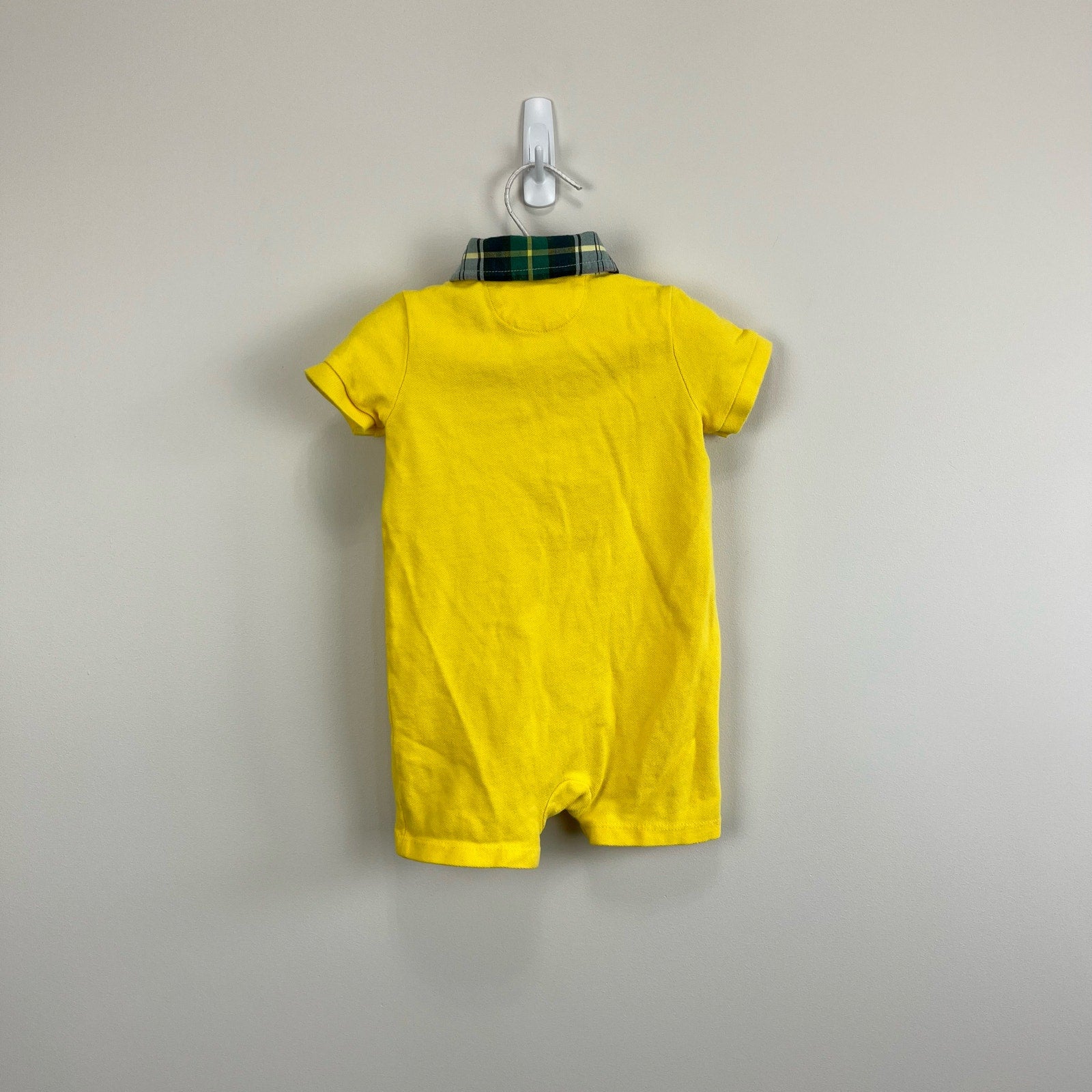 Ralph Lauren Yellow Polo Shortall Romper 9 Months