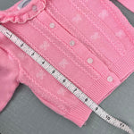 Load image into Gallery viewer, Vintage First Impressions Infants Wear Pink Ruffle Bow Cardigan Sweater 6-9 Months
