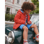 Load image into Gallery viewer, Mini Boden Kids' Pack Away Padded Jacket Rockabilly Red 6-7
