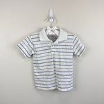Load image into Gallery viewer, Vintage Healthtex Short Sleeve White Striped Polo Shirt 4T USA
