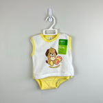 Load image into Gallery viewer, Vintage Curity Peek-A-Puppy Terry Diaper Shirt Set Small NWT
