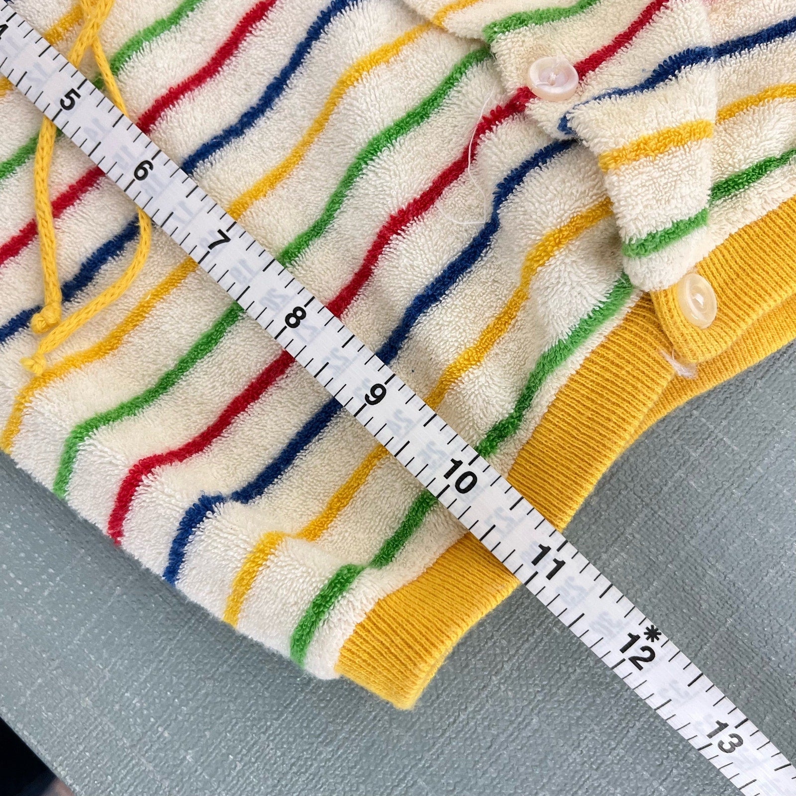 Vintage Bloomingdale's Rainbow Stripe Terry Sweatshirt XL