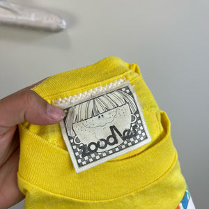 Vintage 90s Zoodles Yellow Tee Shirt Cover Up