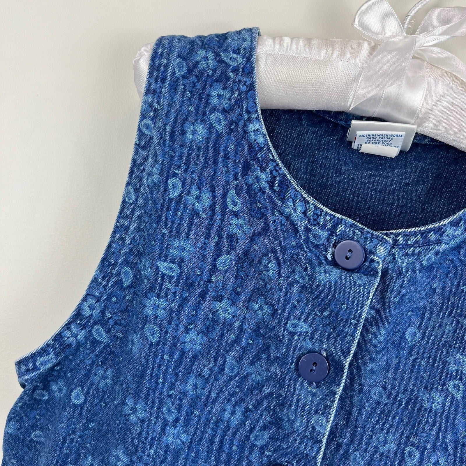 Vintage OshKosh B'gosh Blue Paisley Jumper Dress 6 USA