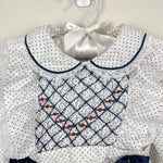 Load image into Gallery viewer, Vintage Polly Flinders Smocked White Ruffle Dress 3T
