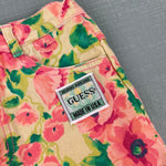 Load image into Gallery viewer, Vintage Guess Pink Yellow Floral Denim Skirt 6 USA
