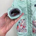 Load image into Gallery viewer, Patagonia Baby Reversible Puff-Ball Bunting Mint Green Town 3-6 Months
