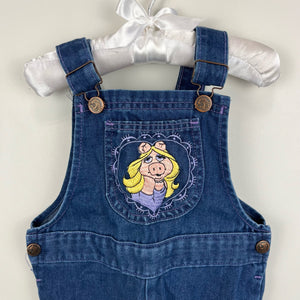 Vintage Calamity Jane Miss Piggy Blue Jean Overalls 3T