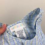 Load image into Gallery viewer, Vintage Gymboree Blue Plaid Flower Overalls Layette 0-3 Months
