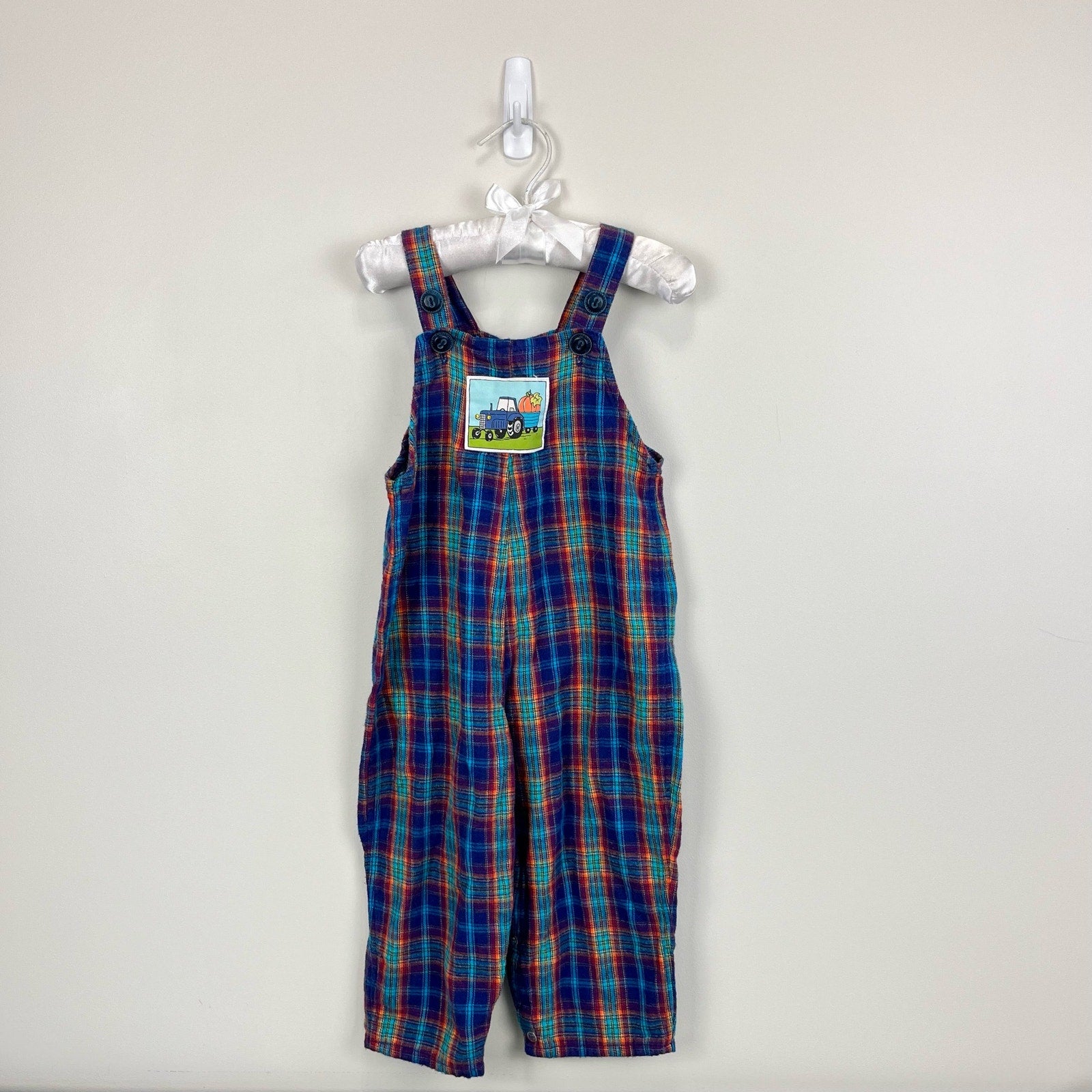 Vintage Mulberry Bush Plaid Farm Overalls 18 Months USA