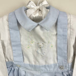 Load image into Gallery viewer, Vintage Rosey Kids Embroidered Blue White Outfit 24 Months
