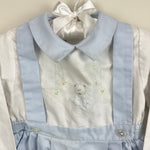 Load image into Gallery viewer, Vintage Rosey Kids Embroidered Blue White Outfit 24 Months
