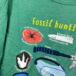 Load image into Gallery viewer, Mini Boden Educational Glow T-shirt Deep Grass Green Fossils 9-10
