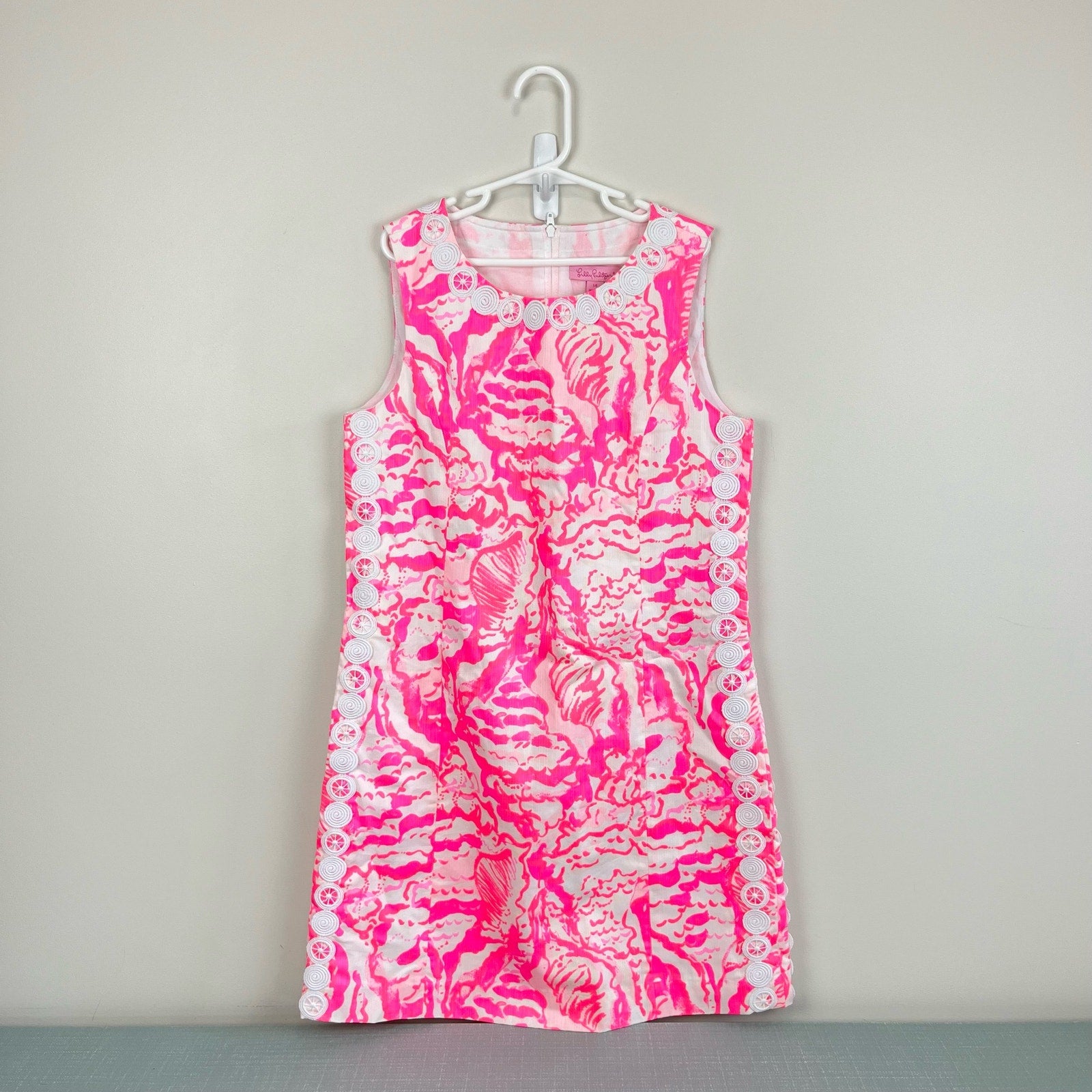 Lilly Pulitzer Girls Mini Mila Shift Dress Coral Reef Beside the Point 14