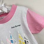 Load image into Gallery viewer, Vintage Breakaway White Pink Neon Puff Paint Sailboat T-Shirt M 6-8 USA
