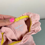Load image into Gallery viewer, Mini Boden Short Sleeve Pink Eyelet Ruffle Collar Bodysuit 18-24 Months
