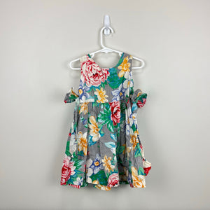 Vintage Polly Flinders Floral Wrap Bow Dress 5T USA