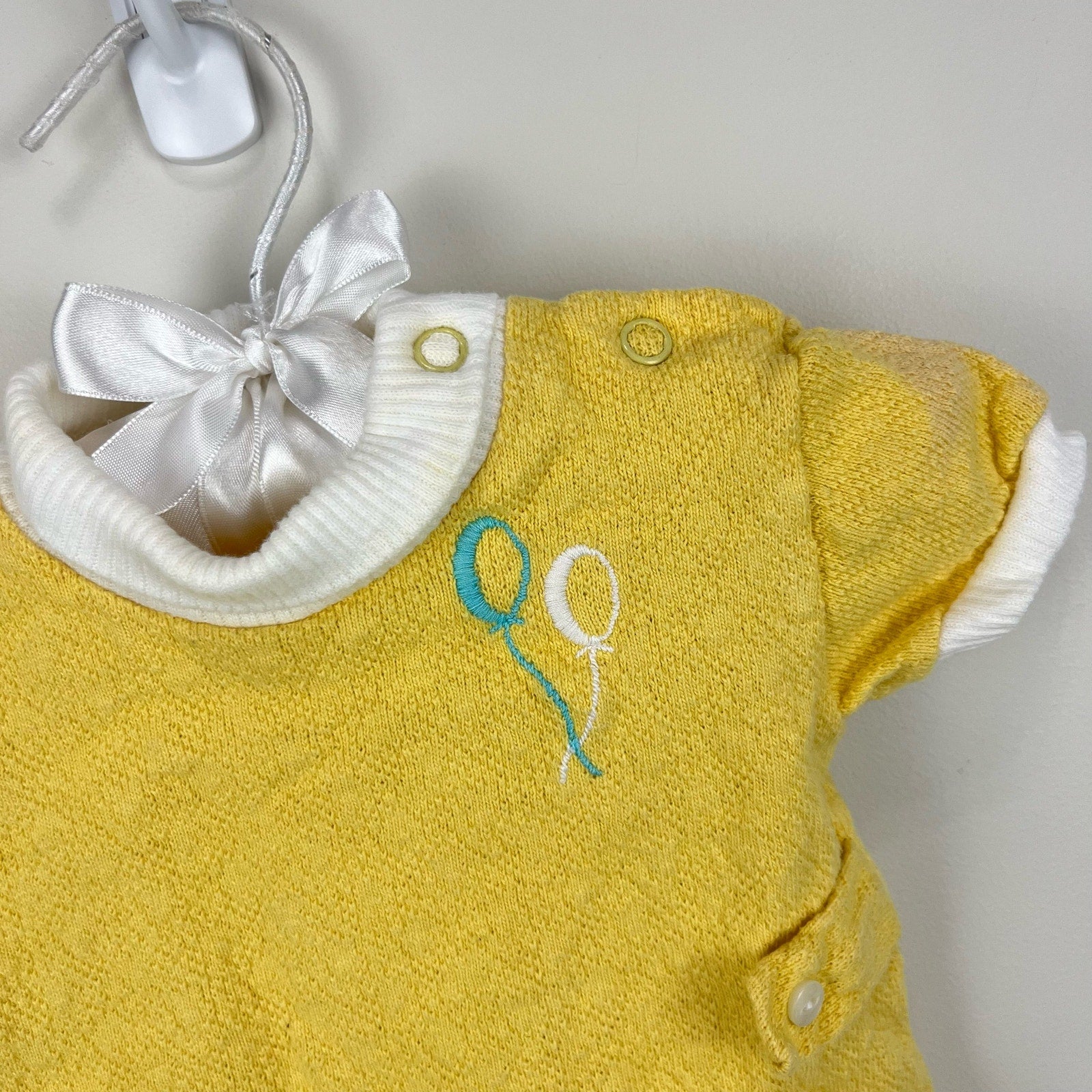 Vintage Carter's Yellow Balloon Romper 6 Months