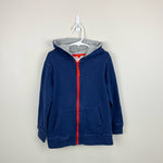 Load image into Gallery viewer, Mini Boden Navy Shark Zip Up Hoodie Sweatshirt 6-7
