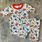Load image into Gallery viewer, Hanna Andersson Colorful Monsters HannaJams Short John Pajamas 140 cm 10
